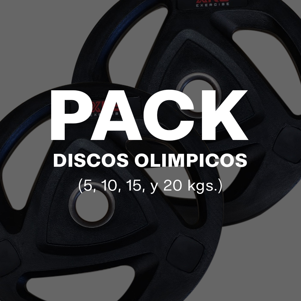 olimpicos Set de Discos Olímpicos XRS con Manillas de 5, 10, 15, y 20 kgs. ( Pares ) Total 100 kgs. - Imagen 1